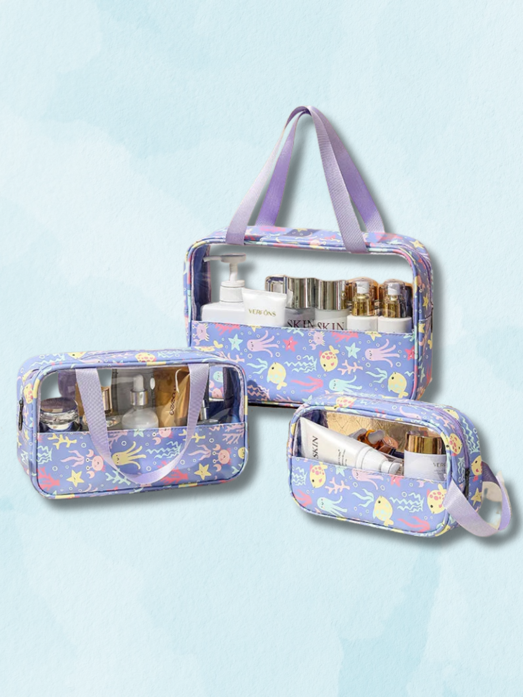 Lot de trousse de toilette violet