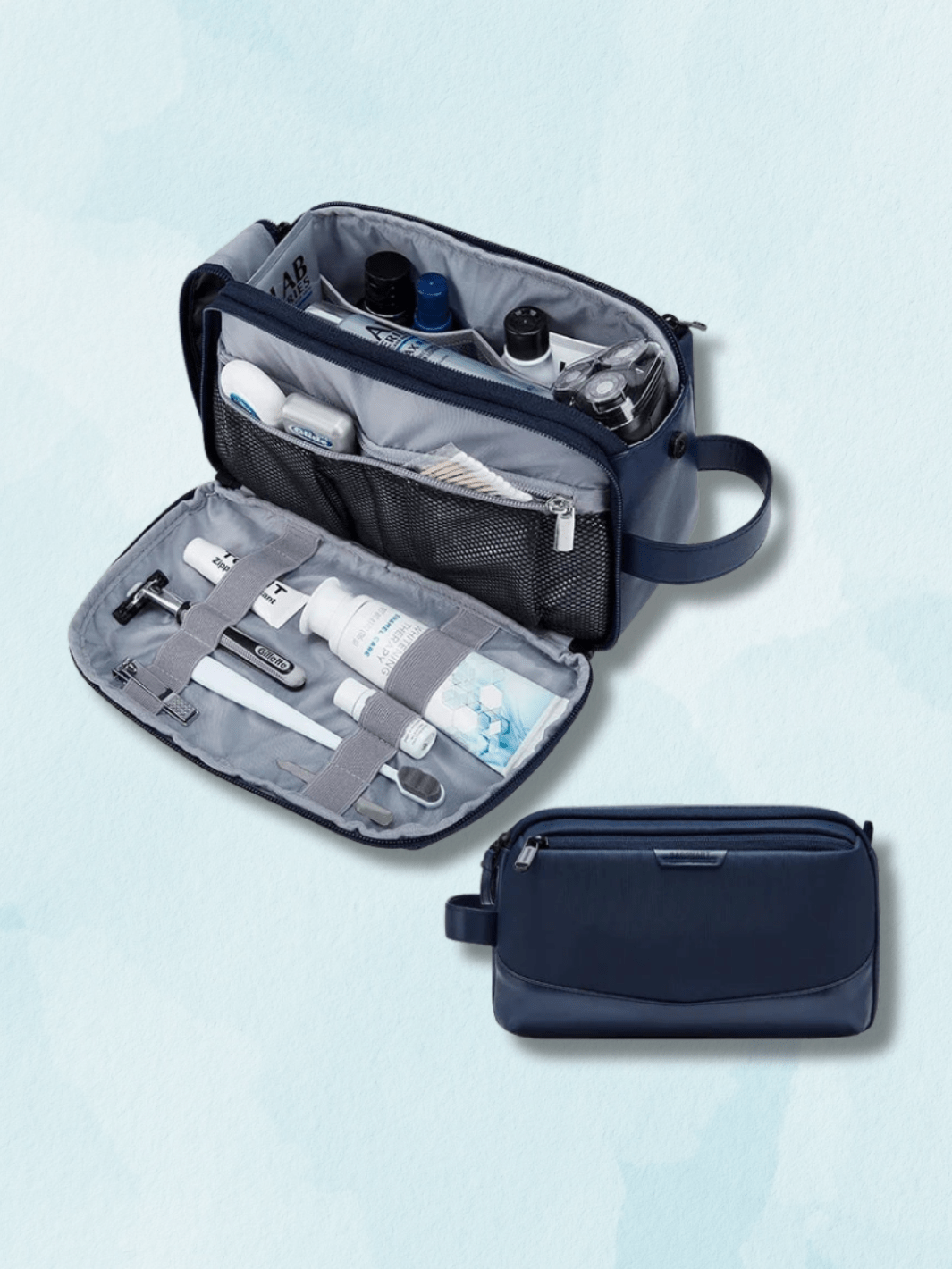 Trousse de toilette de voyage pour homme | Trousselia Bleu